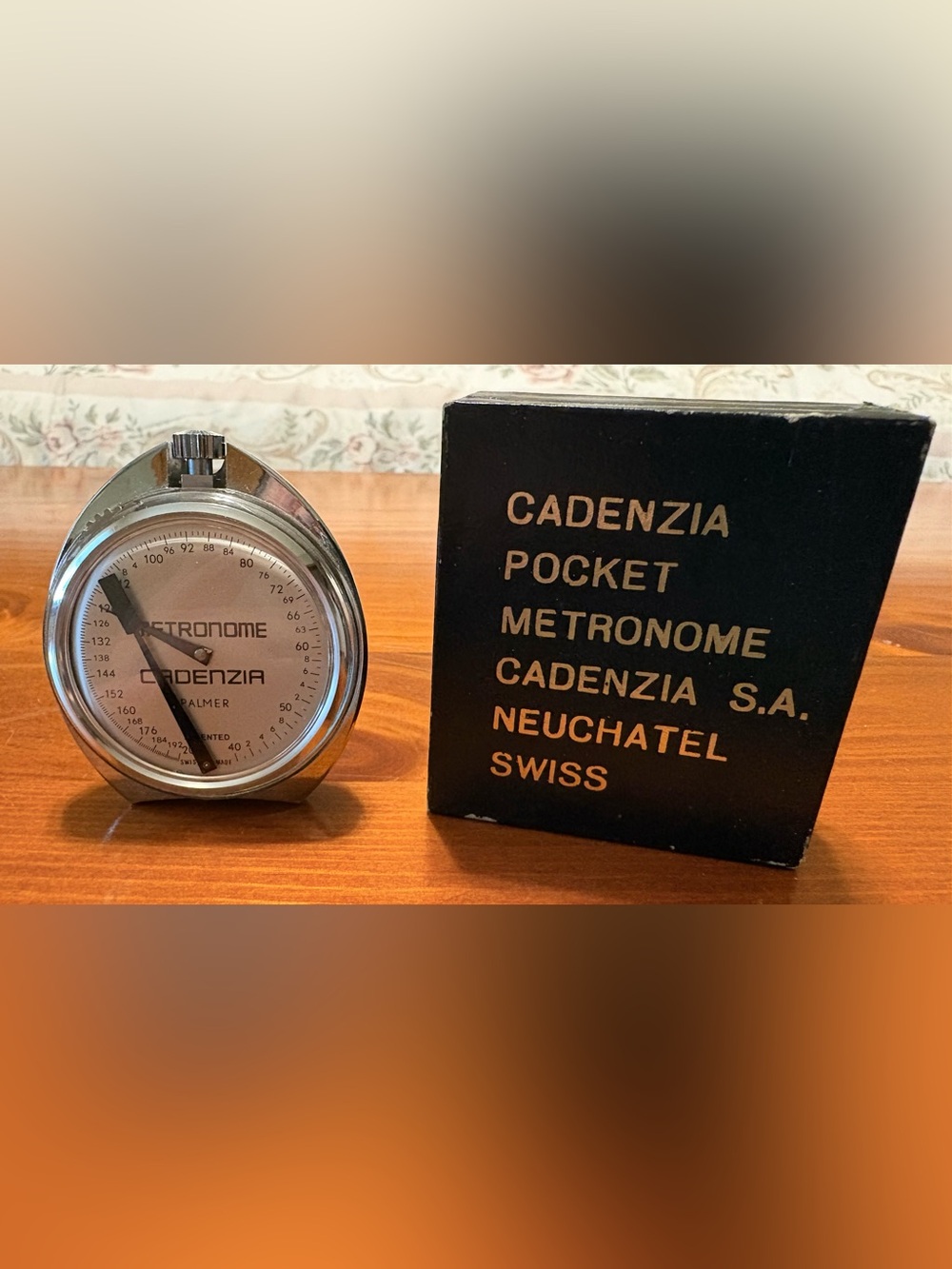 Vintage Cadenzia Silver Swiss Pocket Chrome Metronome Dark Academia